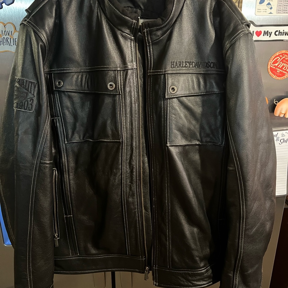 Harley-Davidson Black Leather Bomber Jacket